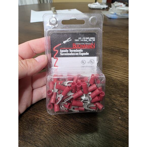 Buchanan AW2120-2 Spade Terminals #22 20 18 stud 22-18 AWG Wire Qnt 103 - Picture 1 of 13
